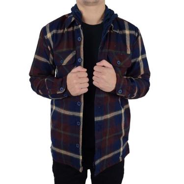 Imagem de Jaqueta Masculina Nicoboco ML Xadrez Flanelada Bordô - 2468-Masculino