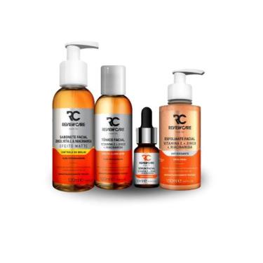 Imagem de Kit Skincare Facial Vitamina C Sabonete + Esfoliante + Tônico + Sérum 
