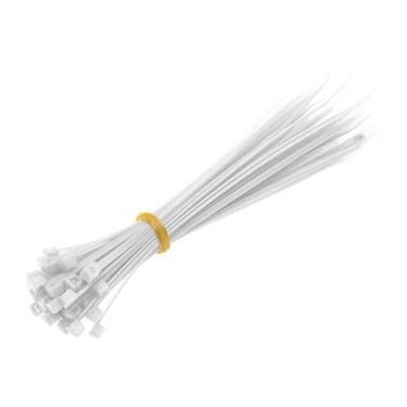 Imagem de Abraçadeira de Nylon 2,5 X 10CM Pacote 100 Unidades Alta Resistência Branca Western