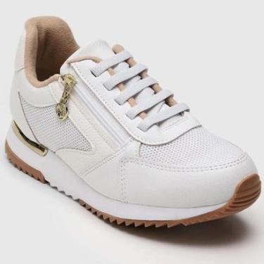 Imagem de Tênis Jogger Recort Dourado Feminino Conforto Modare-Feminino