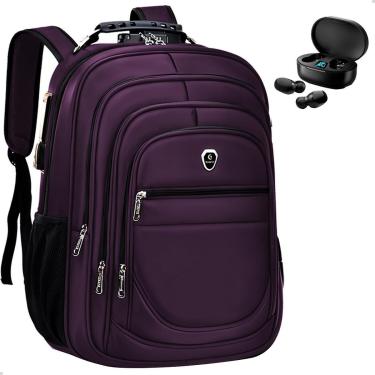 Imagem de Kit Mochila Grande Executiva Espaço Notebook + Fone de Ouvido Bluetooth Musica-Masculino