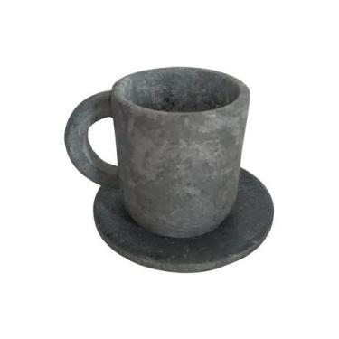 Imagem de Xícara de Café com Pires em Pedra Sabão Servir Decorar 50ml - Industri