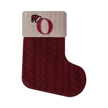 Imagem de Meias De Natal De Madeira Vermelha Com Letras, Enfeite Pendurável Para