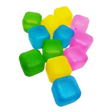 Imagem de Kit 10 Cubos De Gelo Artificial Reutilizável Coloridos Eco Multicolori