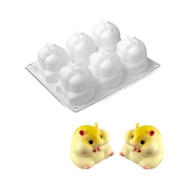 Imagem de Forma De Silicone De Hamster Fofo Com 6 Cavidades Para Bolo, Mousse, S