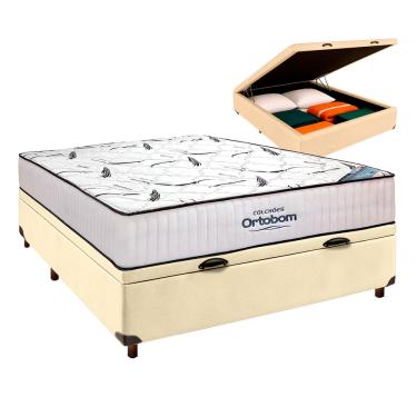 Imagem de Box Bau Blindado Begetiza + Colchão Casal High Foam Ortobom