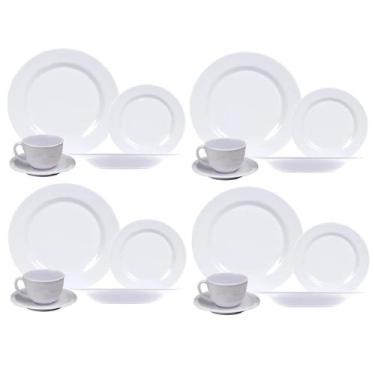 Imagem de Aparelho de Jantar Melamina Branca 16 Peças Pratos Xícaras - Bw Boutiq