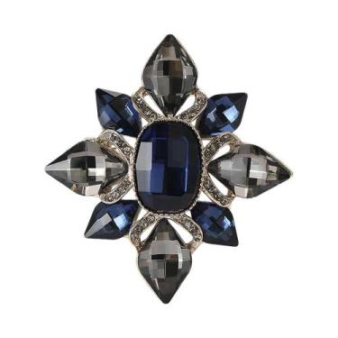 Imagem de Broches Vintage Barrocos Femininos Com Strass, Alfinetes Redondos Para