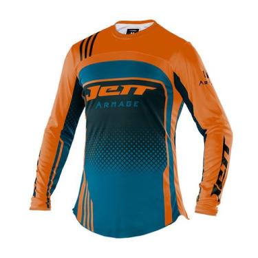 Imagem de Camisa Motocross Infantil Jett Armage, Azul, Laranja, 16
