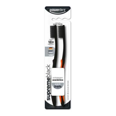 Imagem de Escova Dental Powerdent Supreme Black Extra Macia 2 Unidades