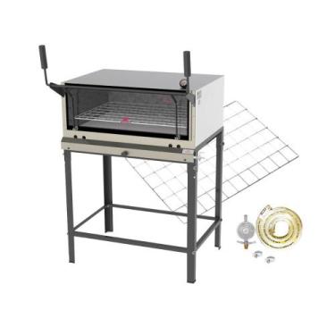 Imagem de Forno Assador Refratário Lastro Pizza Pão Gás PRP-860 + Grade Extra + 