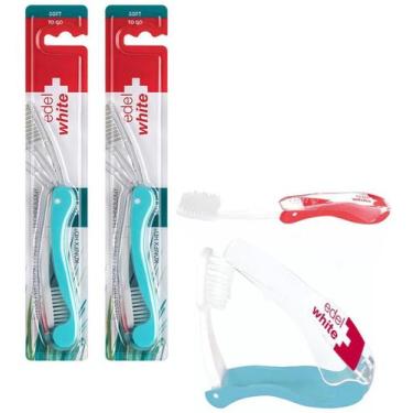 Imagem de ESCOVA DE DENTES PORTÁTIL SOFT TO GO - EDEL WHITE - Kit 2 un