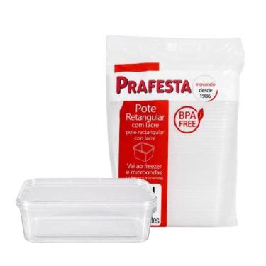 Imagem de Pote Retangular C/Lacre 350 ml com 10 Unidades Prafesta