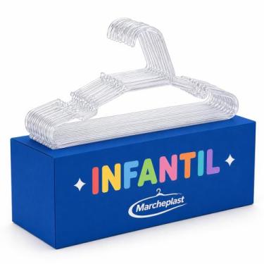 Imagem de Cabide Infantil de Acrílico Transparente Kit com 100 unidades - Marche
