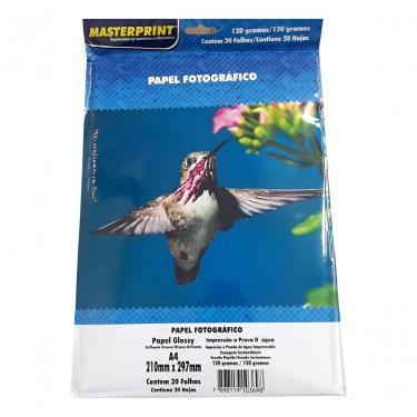 Imagem de Papel Fotográfico Maxprint Masterprint 120G A4 2 Pacotes com 20fls Branco