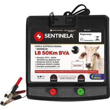 Imagem de Eletrificador de Cerca Elétrica 1019 Bivolt Alcance 8.600 m Preto Sentinela