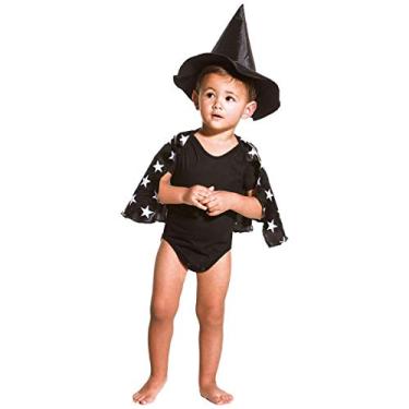 Imagem de Fantasia Bruxinho Bebê Body Com Capa 3 á 18 Meses + (GG 9-12 Meses)