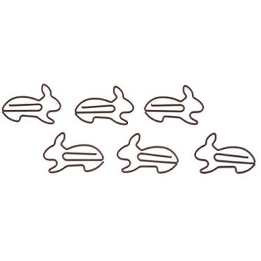 Imagem de Clipes de papel Butler in the Home Bunny em forma de coelho, ótimo para colecionadores de clipe de papel ou presente de escritório – vem em lata redonda com tampa e caixa de presente, Brown 100 Count