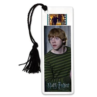 Imagem de Marcador de página Harry Potter da FilmCells (Deathly Hallows Ron) com borla e clipe de filme de 35 mm real