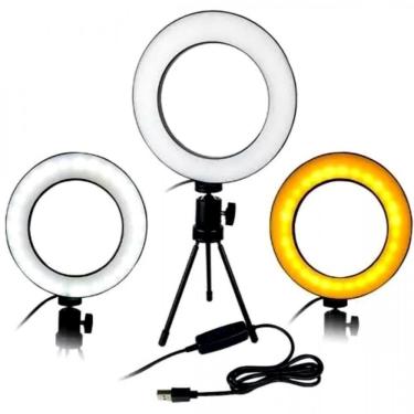 Imagem de Ring Light Iluminador 16Cm De Mesa C/ Tripé Maquiagem Selfie Video Foto
