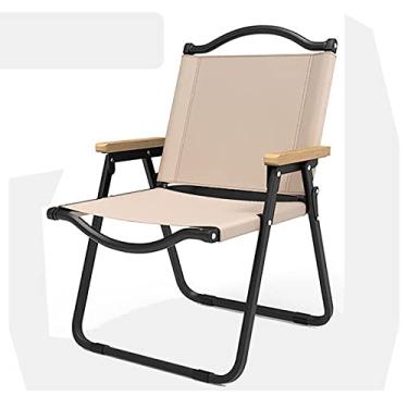 Imagem de Cadeira dobrável portátil de pesca para piquenique, festival, caminhadas, mochila de diretores leves cadeira de acampamento ao ar livre, bege, 53 x 103 x 162