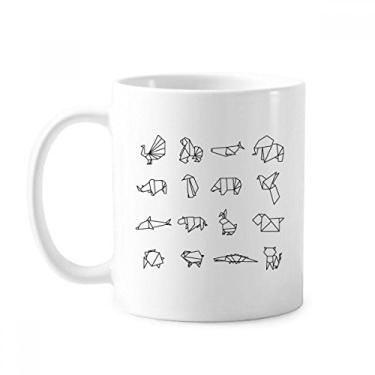 Imagem de Caneca de cerâmica em formato geométrico animal abstrato origami cerâmica xícara de café porcelana louça