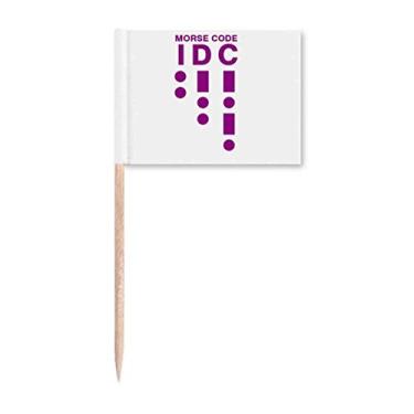 Imagem de Marcadores de palito de dente com representação de pontos Morse Code Care Decoração de festa