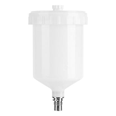 Imagem de Copo de tinta Sata Copo de plástico Pote de tinta de gravidade aérea Conector de rosca para ferramenta de pistola de pulverização Capacidade de 600 ml