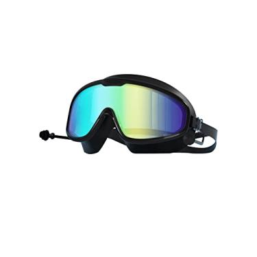 Imagem de Dynwave Óculos de natação Óculos de natação Armação grande Homens Mulheres Óculos à prova d'água Óculos de mergulho, Revestimento preto ensacado