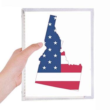 Imagem de Idaho America Mapa Estrelas Listras Bandeira Caderno Diário Folhas Soltas Recarregável Diário Papelaria