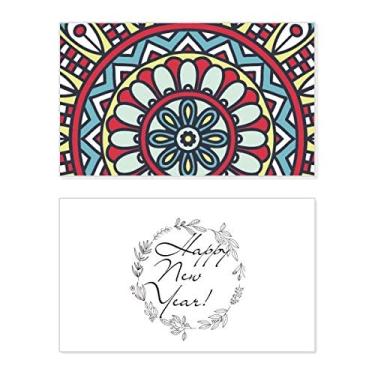 Imagem de Printing Repeat Cloth Red Blue Colorful Art New Year Festival Greeting Card Bless Message Gift