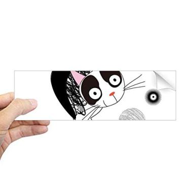 Imagem de DIYthinker Adesivo retangular de desenho de animal fofo e fino para janela de notebook