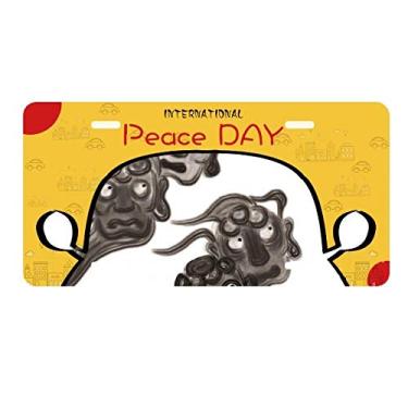 Imagem de DIYthinker Placa de licença de monstro Five Goblins estilo chinês, etiqueta decoração de carro, dia da paz