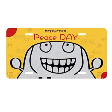 Imagem de DIYthinker Giggle Black Cute Chat Happy Pattern Placa de carro Decoração Dia da Paz