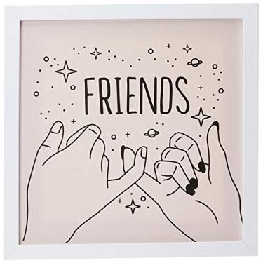 Imagem de Arte Maníacos Quadro decorativo com moldura caixa branca em Tela Canvas - Friends Dedinhos - 30x30cm