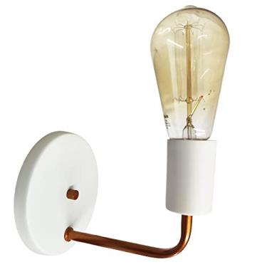 Imagem de Arandela Luminária Parede Moderna Sala Cama Branco Cobre