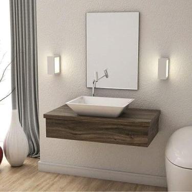 Imagem de Conjunto Bancada para Banheiro 80cm com Cuba RT45 800w Metrópole Compace