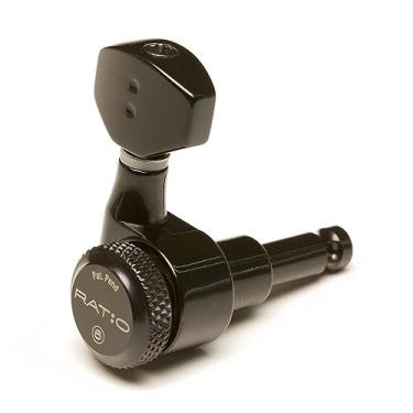 Imagem de Graphtech: Cabeças de máquina de guitarra elétrica 6 em linha contínua mini pretas 2 pinos