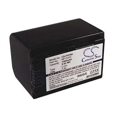 Imagem de Derrlrmg Bateria de 1300 mAh compatível com Sony NP-FH70 DCR-SR210E, DCR-SR220, DCR-SR220D, DCR-SR290E, DCR-SR300, DCR-SR300C, DCR-SR300E, DCR-SR30E, DCR-SR32E, DCR-SR33E