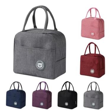 Imagem de Bolsa Térmica Com Isolamento Térmico Portátil Marmita Pratica Anti Vazamento Feminina Masculina Fitness Ideal para Lancheira Marmita Academia Trilha Piqueniques Acampamentos (Cinza)