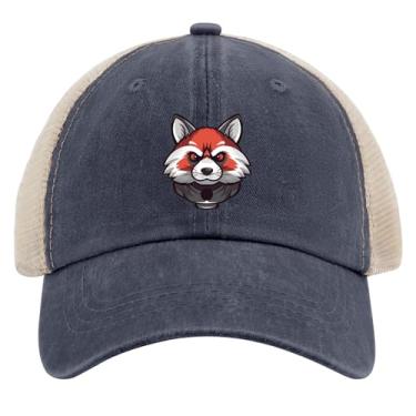 Imagem de Bonés de beisebol Red Panda Mascote Espor Boné Trucker para Adolescentes Retrô Snapbacks, Azul arroxe01, Tamanho Único