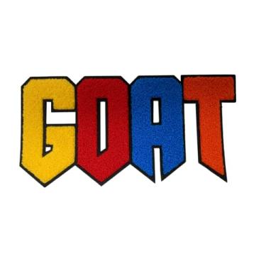 Imagem de Patch Party Club 1 peça Colorido "Cabra" Chenille Adesivo de Ferro de Engomar, Tamanho 22,8 cm x 12,7 cm, Grande Patch para Jaquetas Universitárias, Jaquetas Jeans, Camisas e Moletons com Capuz