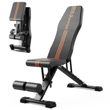 Imagem de Banco de peso ajustável de 362 kg – Banco de treino dobrável Bonvork com base estendida de 51 cm para academia em casa, banco de treinamento de força inclinado dobrável para exercícios de corpo
