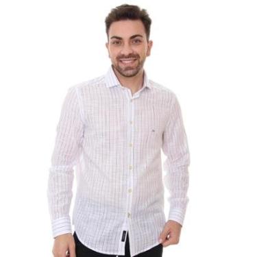 Imagem de Camisa Aramis Masculina Jeanswear Casual Stripes Branca-Masculino