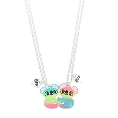 Imagem de Conjunto de 2 peças, Best Friends Half Broken Heart Koala Panda Gravado BFF Colar com Pingente para Mulheres e Homens Forever BFF Joias Amizade Adorável Animal Colar Arco-íris Presente de Aniversário