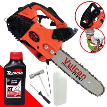 Imagem de Moto Serra Motosserra Á Gasolina Vulcan VSL250 2T 25,4cc 0,9HP C/ Sabre 12 Polegadas Ponta Rolante + ÓLEO TOYAMA 2T