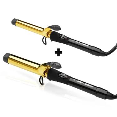Imagem de Kit Mq - Modelador De Cachos Gold Titanium 25Mm E Modelador De Cachos Gold Titanium 32M...