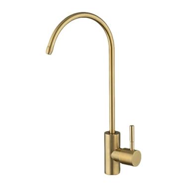 Imagem de Torneira de filtro de cozinha preta dourada escovada misturador de cozinha 360 rotação torneira de pia potável torneira de purificação de água para cozinha, somente água fria, tamanho único