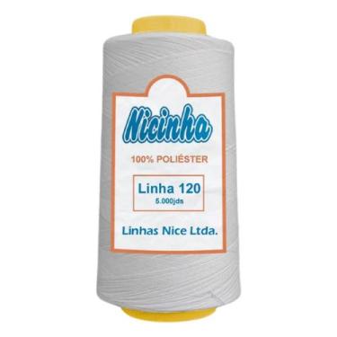 Imagem de Linha de costura 120 5000 jds cone grande para maquina reta galoneira 