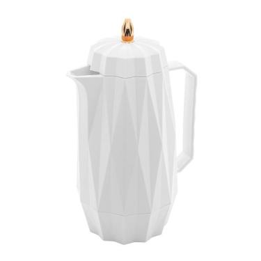 Imagem de Garrafa Termica Plastico Diamond Branca 1l 1853 Lyor